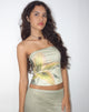 Image of Shae Bandeau Top in Yellow Lily Print