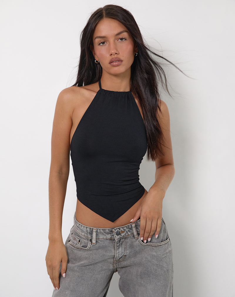 Black Halter Top | Shalas – motelrocks.com