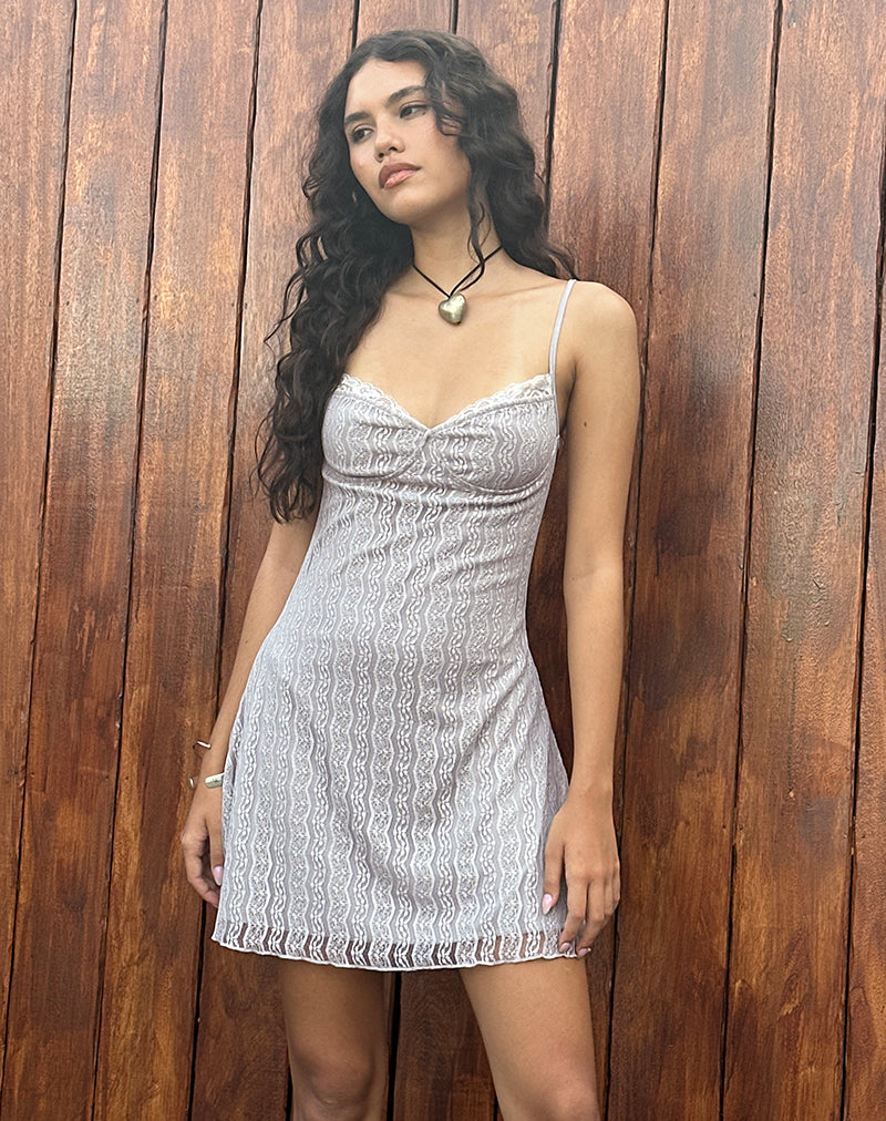 Silver Grey Lace Mesh Mini Dress | Shania motelrocks.com Silver Grey Lace Mesh Mini Dress | Shania motelrocks.com