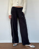 Image of Shobi Wide Leg Jogger in Black with Grey Piping