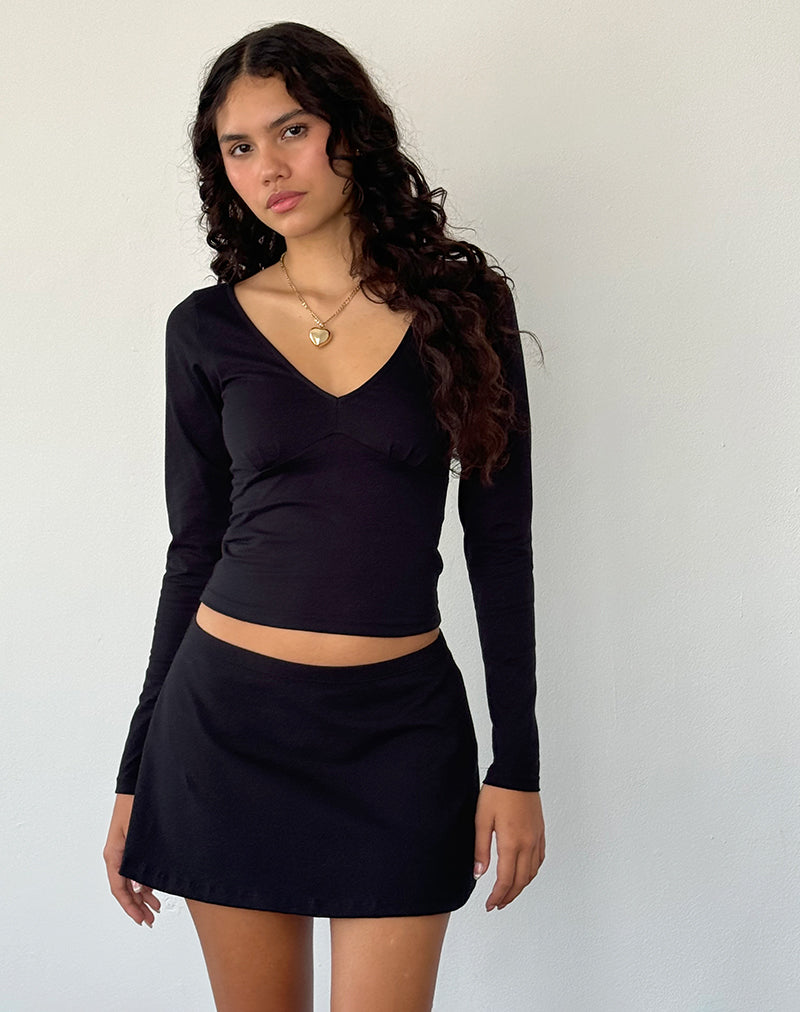 Black Long Sleeve top | Sisil – motelrocks.com