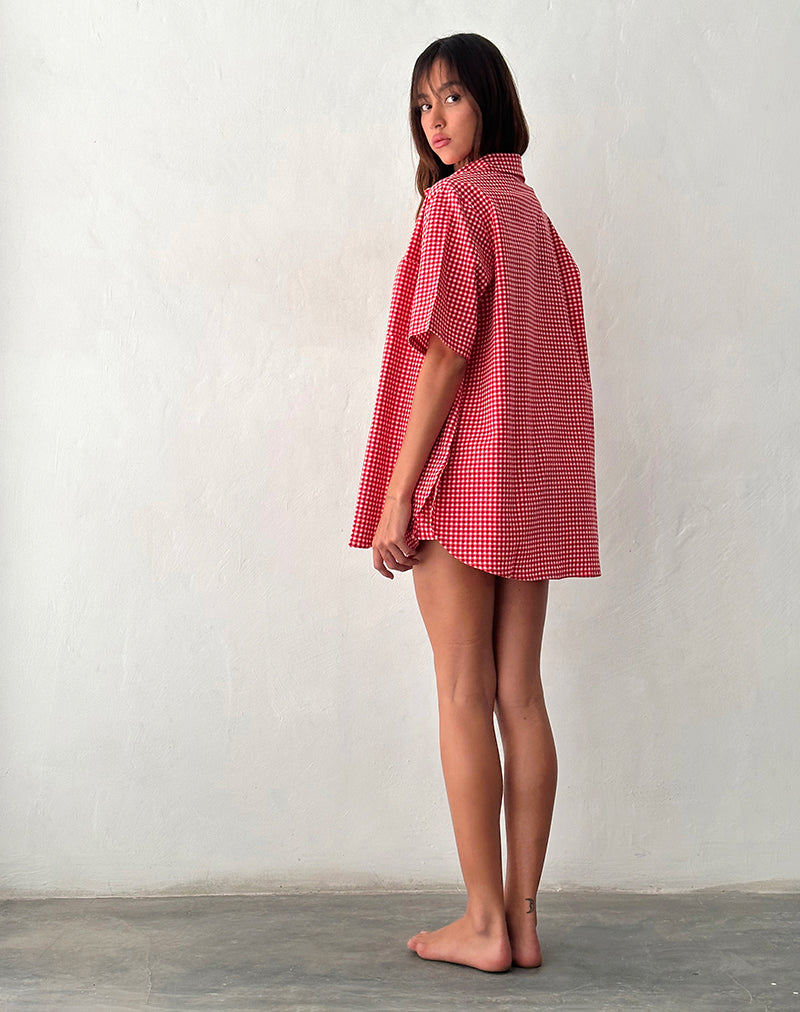 Image of Smith Oversized Shirt in Red Gingham