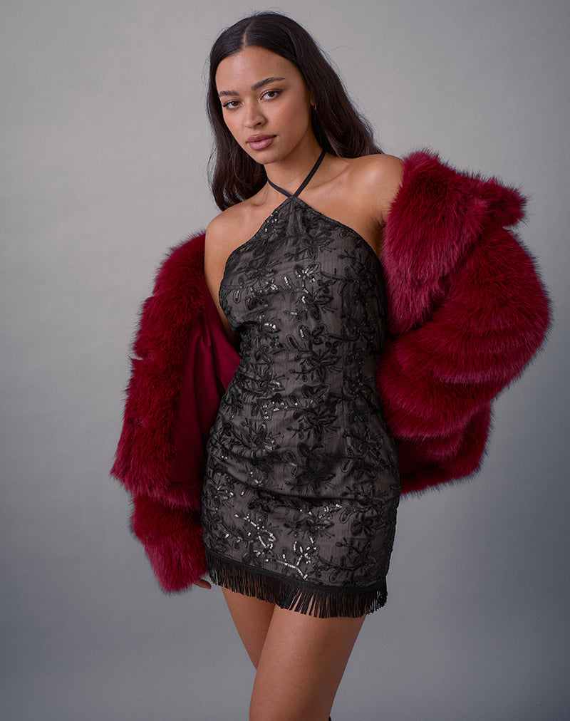 motel rocks black sequin dress Sequin Black Mini Dress