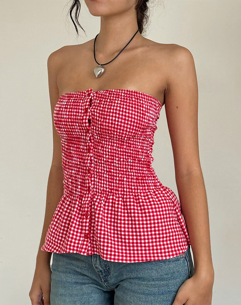 Image of Soter Top in Red Gingham