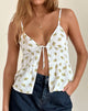 Image of Tezza Top in Funshine Floral Off White