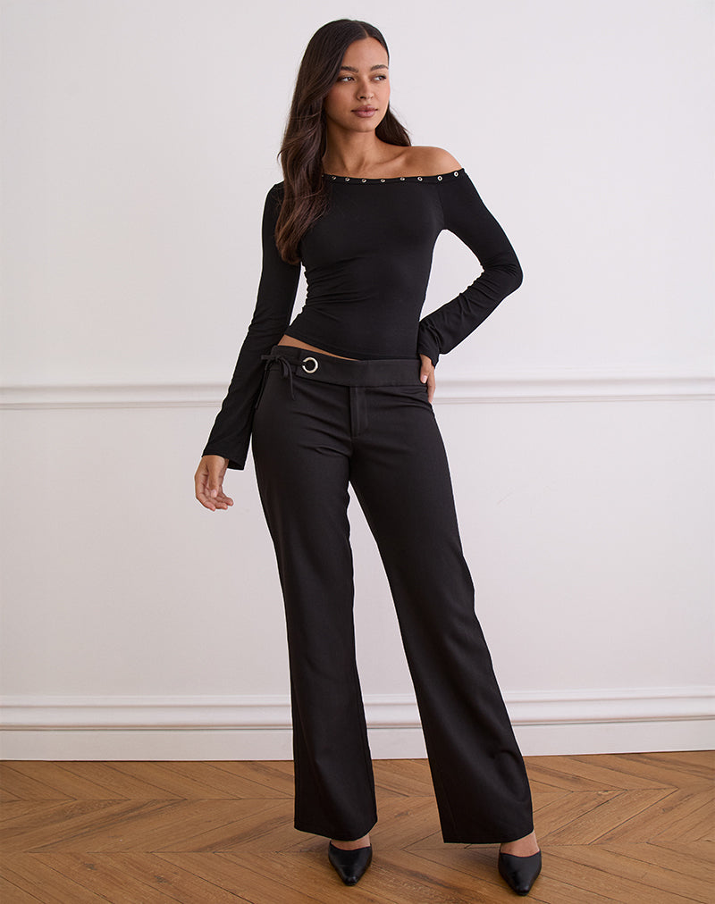 Koton Straight Leg Basic Cigarette Trousers Calzoncillos, Black(999), 48 De Las Mujeres