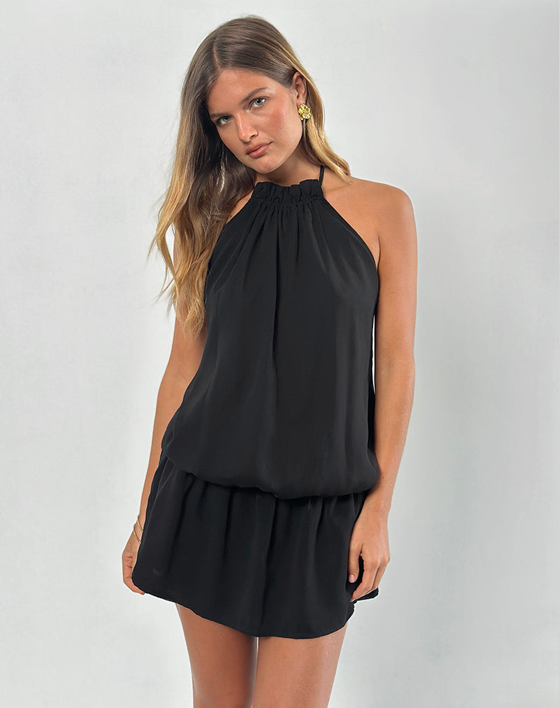 princess polly baby blue dress AMAYA Black Lace Cut Out Mini Dress main image 0