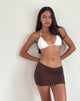 image of Vidia V Front Mini Skirt in Bitter Chocolate