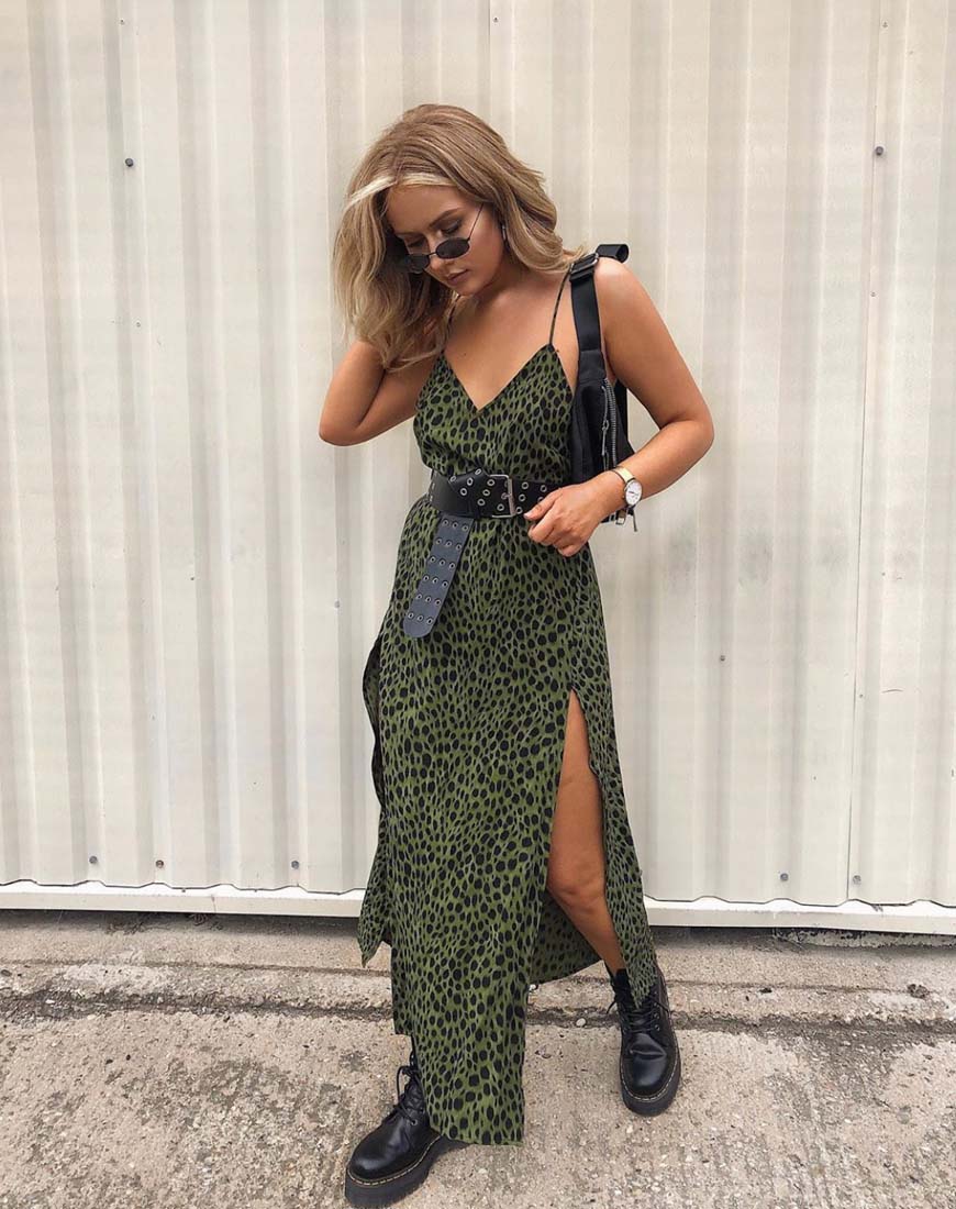 Hime Maxi Dress in Cheetah Khaki Hime Maxi Dress in Cheetah Khaki