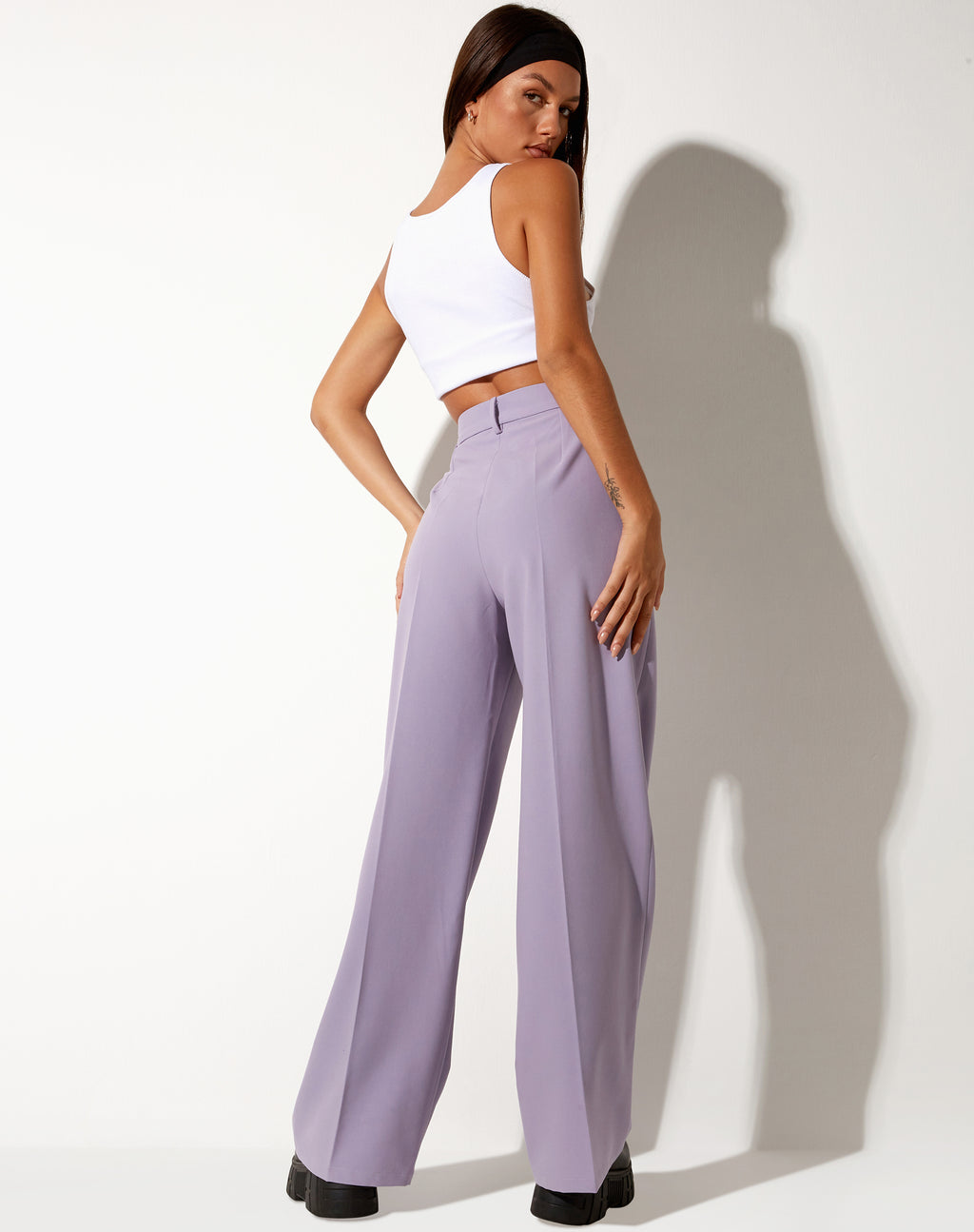 Abba Straight Leg Trouser in Tailoring Purple