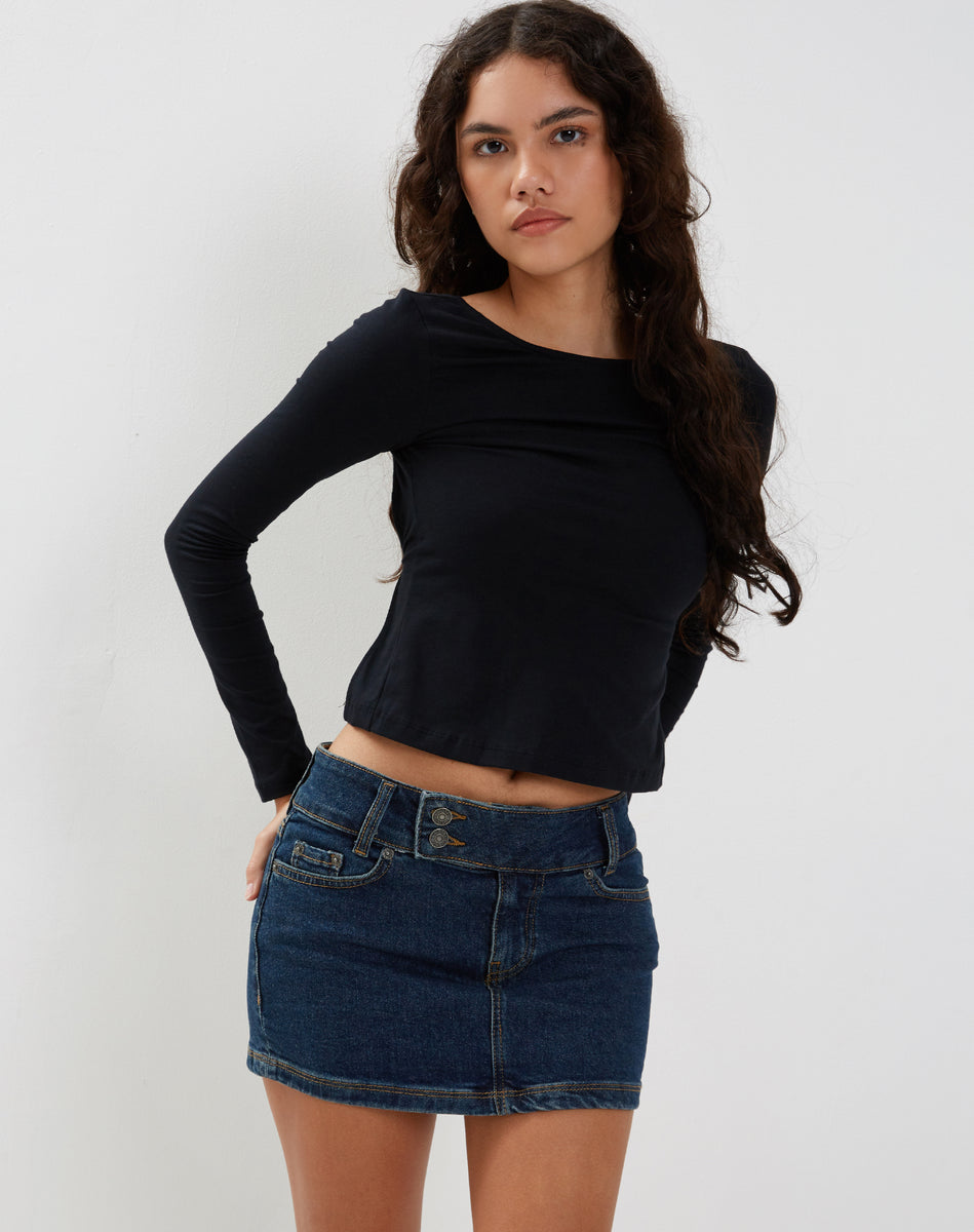LOW RISE PRINTED MINI SKIRT