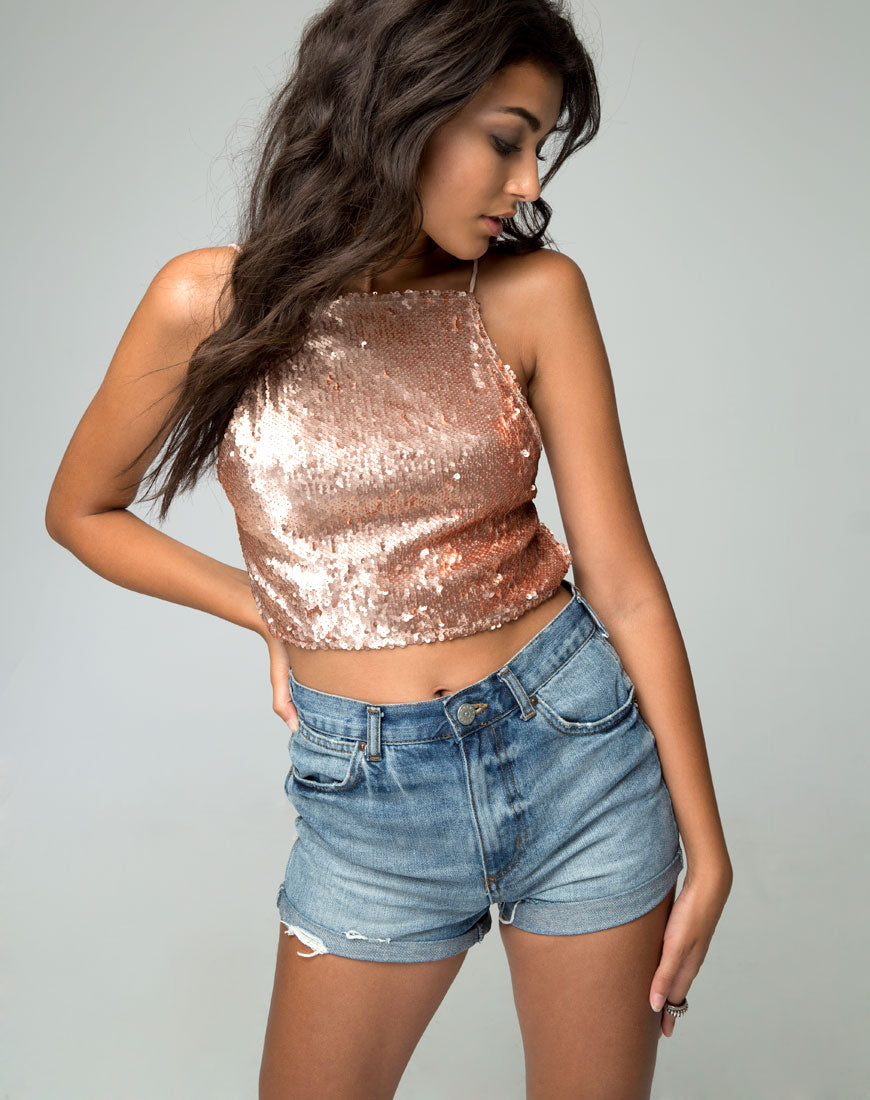 Image of Athena Top in Champagne Sequin