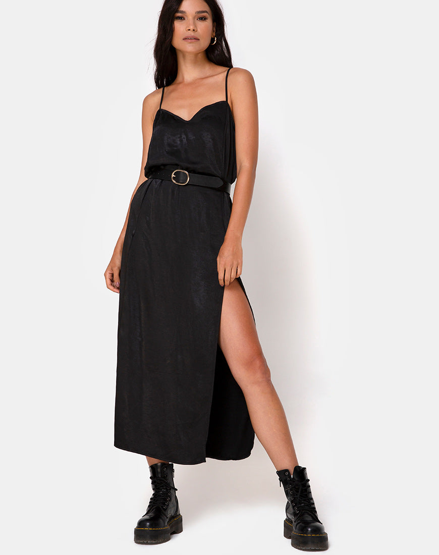 badass black dress Koenig Mini Dress in Black with Silver Chain