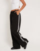 image of Bennett Wide Leg Trouser in Tailoring Black with White Stripe