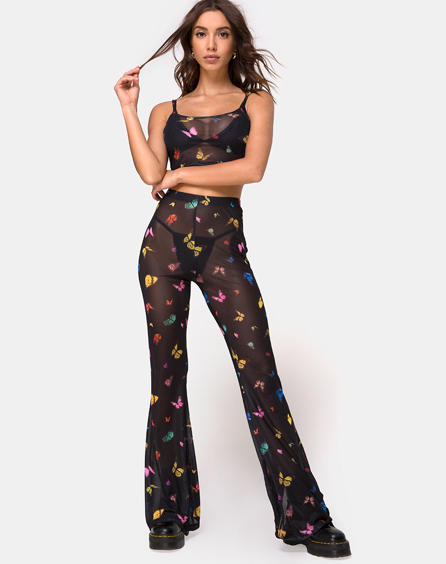 Flared Black Trousers Butterfly Herlom – - Main Image