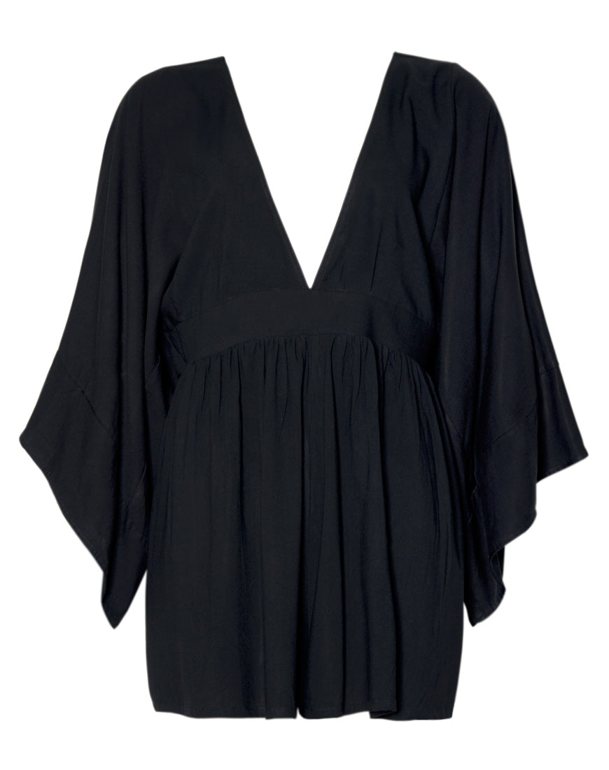 Image of Eclipse Kimono Sleeve Playsuit in Black
