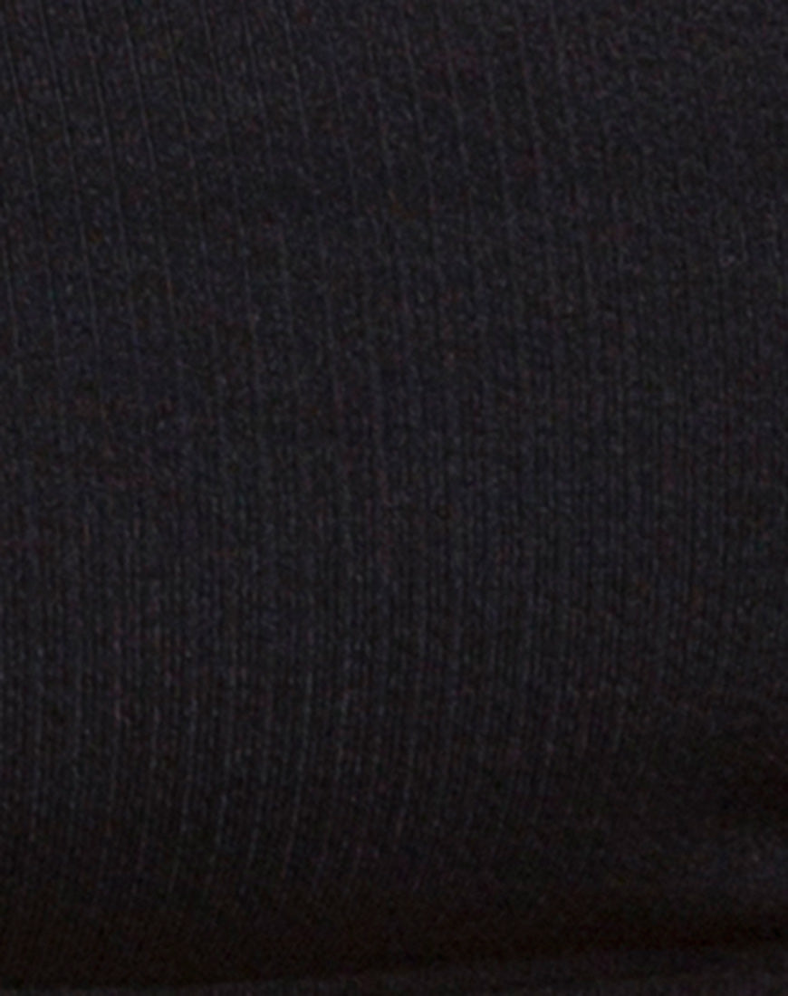 Image of Fleata Bikini Bottom Mini Rib Textured Onyx