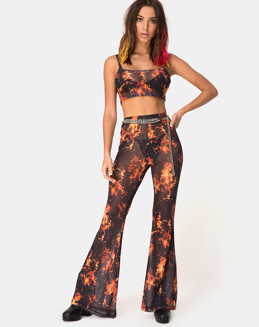 Herlom Flare Trouser in Fire Mesh - Main Image