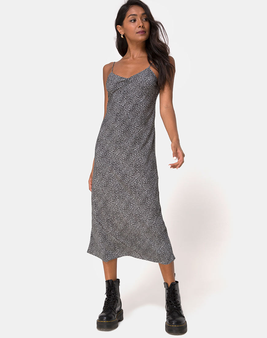 grey leopard print midi dress Blue Crochet Halter Dress – Lateen Swimwear