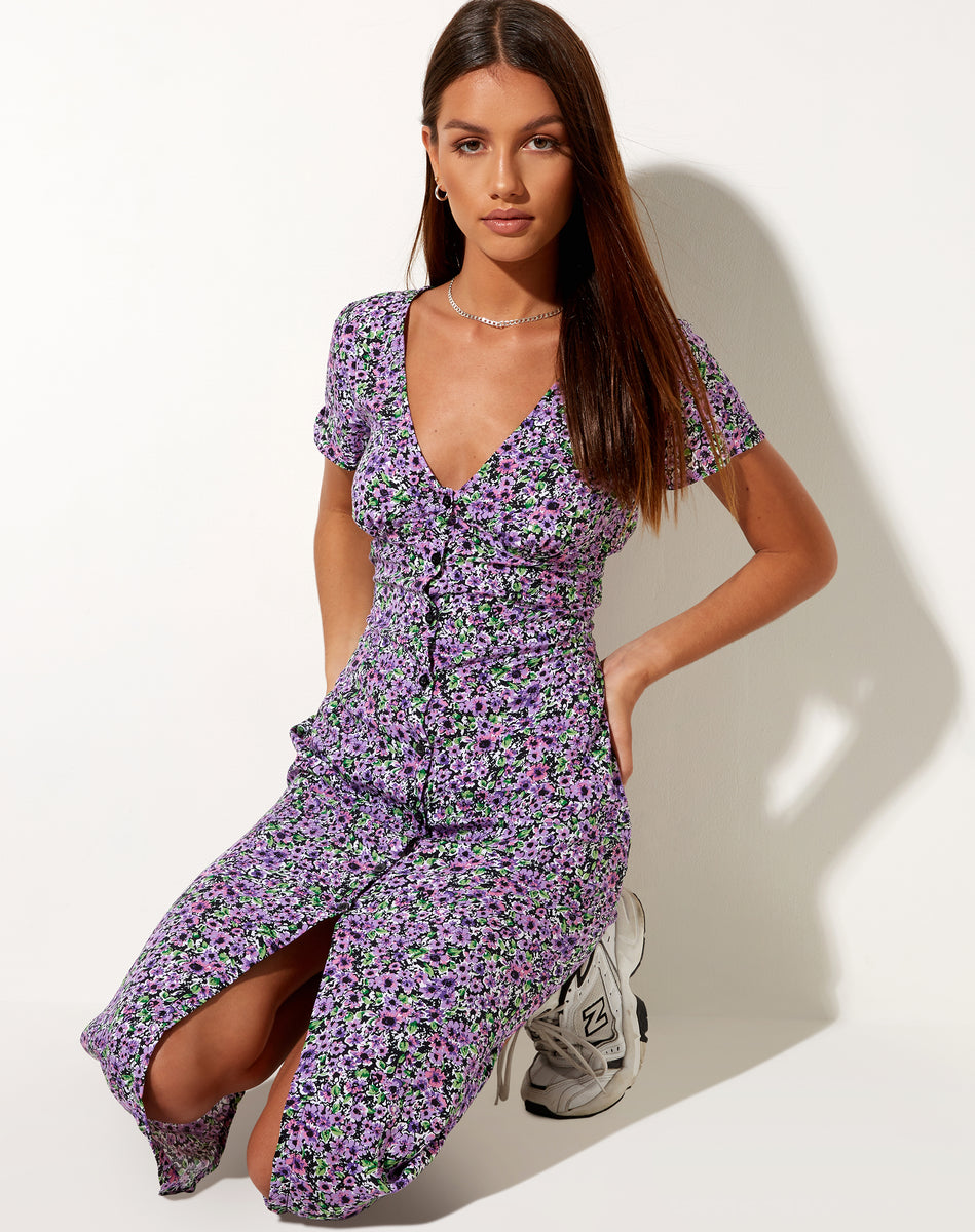 purple motel rocks dress Vaiso Mini Dress in Flowing Rose Deep Purple