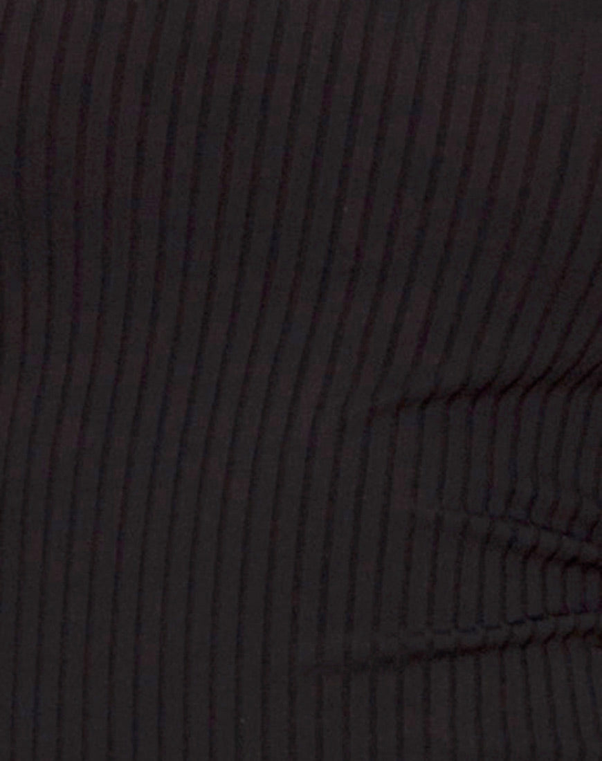Image of Marsha Cold Shoulder Dress in Black Rib