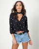 Image of Mosca Top in Polkadot Black and white