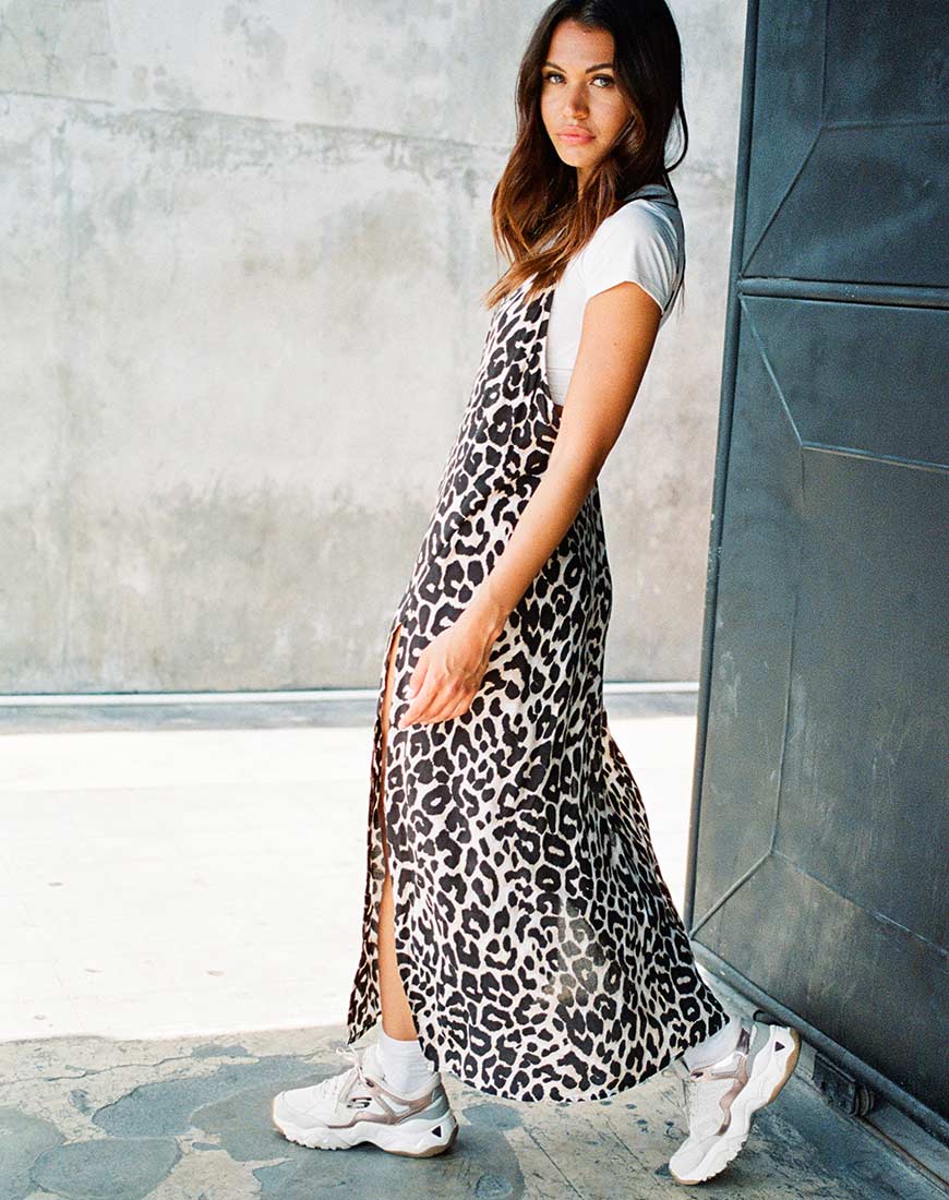 hime maxi dress Backless Leopard spot Maxi Dress
