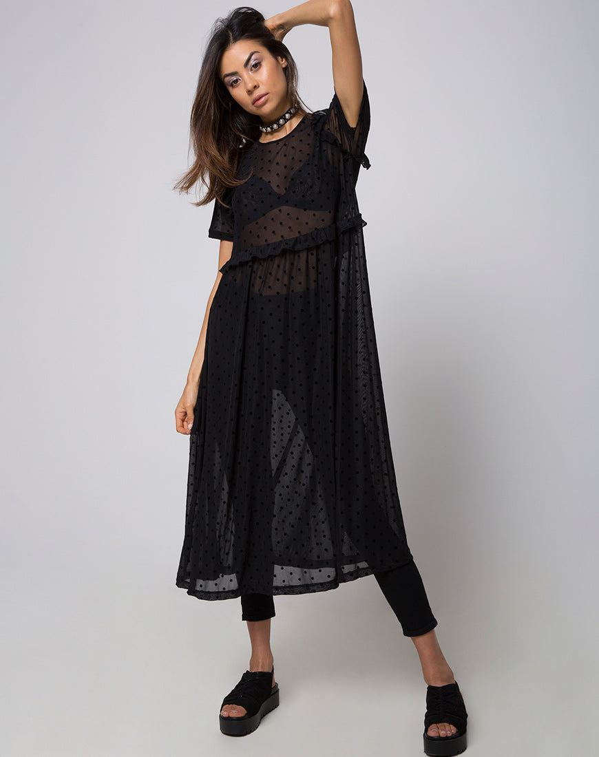 black net midi dress Baltic Born Womens Darya Mesh Midi Dress | Black