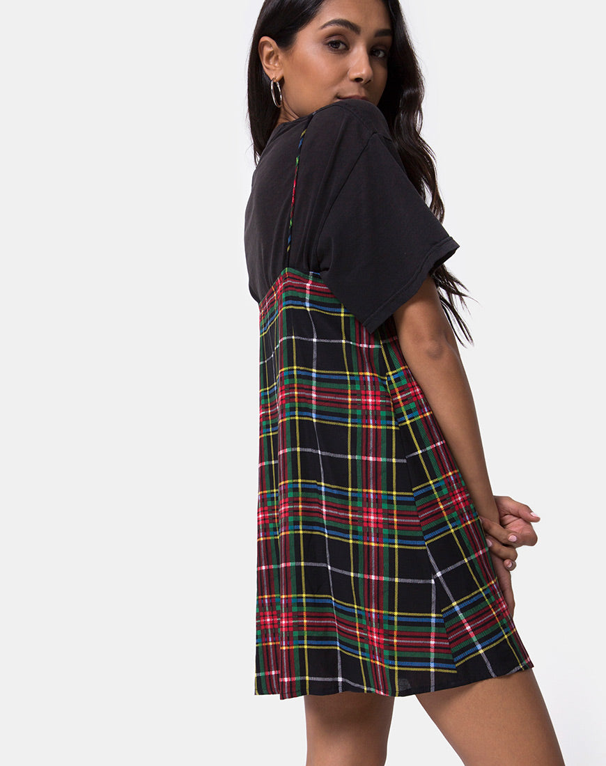 V neckline Red Yellow Green and Black Plaid Slip Dress | Sanna - Motel Rocks motelrocks.com V neckline Red Yellow Green and Black Plaid Slip Dress | Sanna - Motel Rocks motelrocks.com