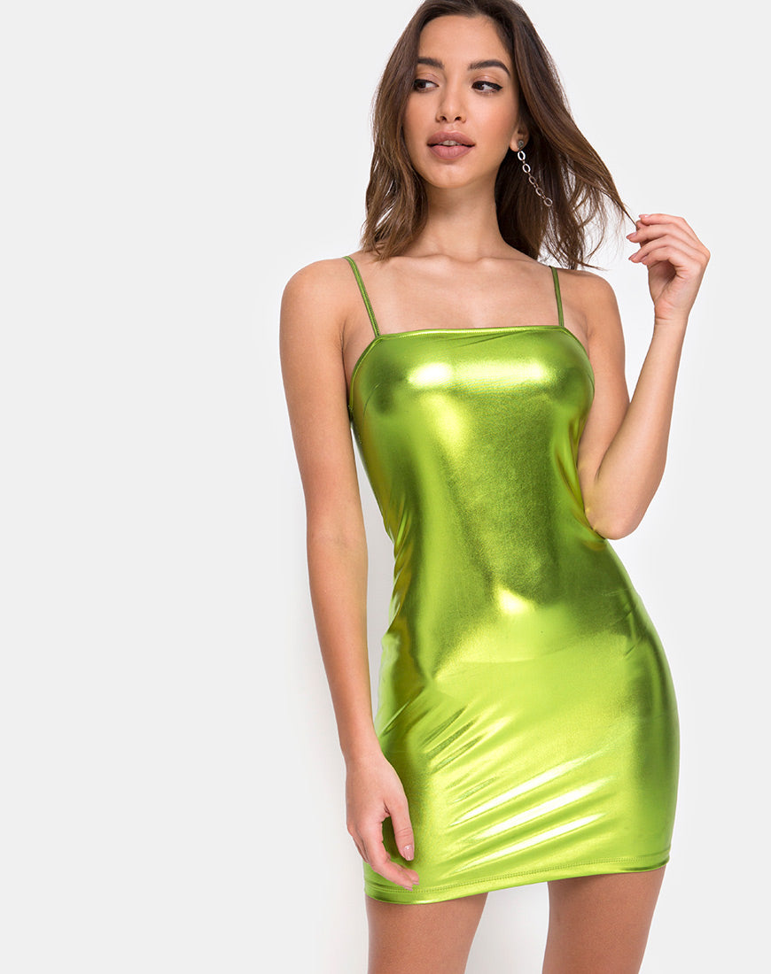 Lime Green Spandex Dress Engineered Knit Dress V-Neck Style 220B15 TL Lime Green Spandex Dress Engineered Knit Dress V-Neck Style 220B15 TL