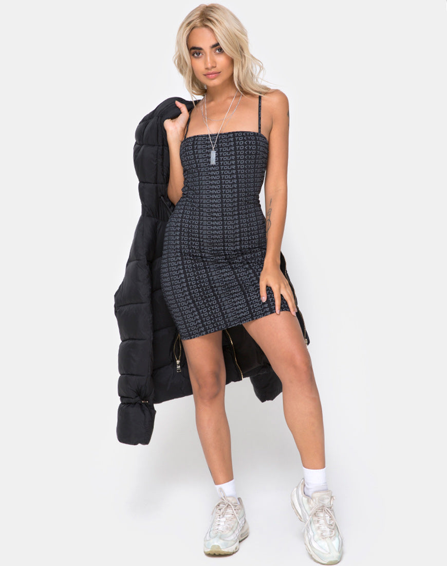 Selah Bodycon Dress in Tokyo Techno Tour Black – motelrocks.com