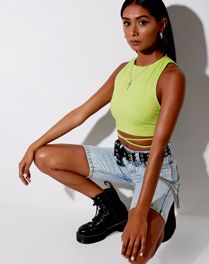 neon lime green crop top