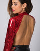 Image of Nix Backless Bodice in Fishcale Sequin Ruby