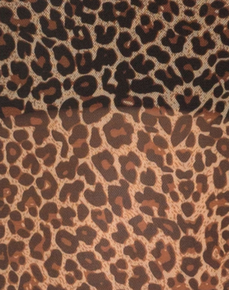 Image of Whitney Tee in Leopard Mesh Brown