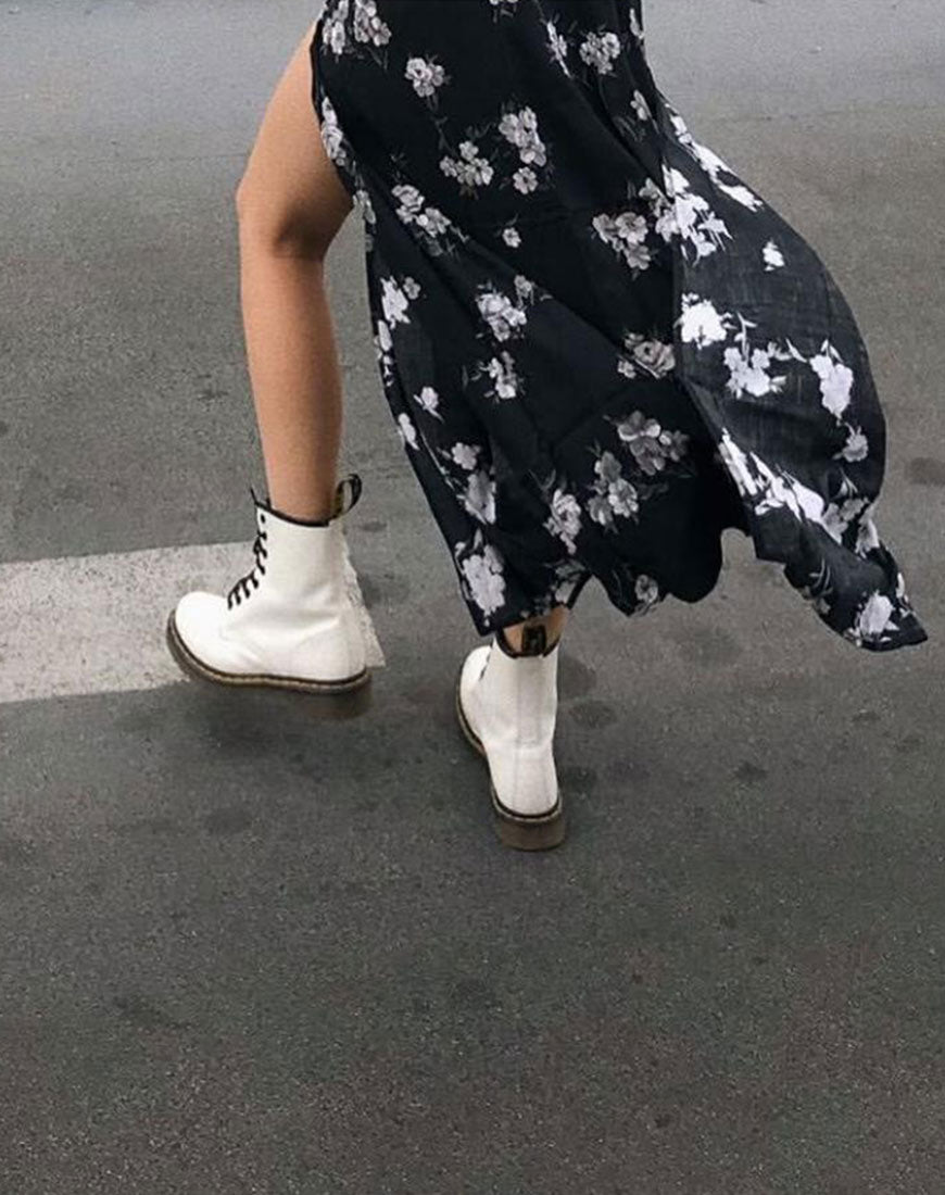chinese dress ladies Hime Maxi Dress in Mono Flower Black – motelrocks.com