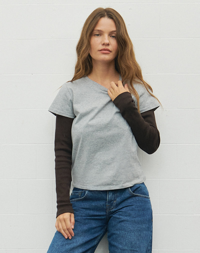 Image of Clio Baggy Tee in Grey Marl