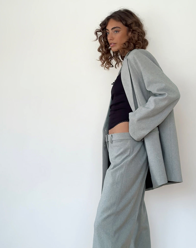 Abdel Faux Wool Tailored Trouser in Grey