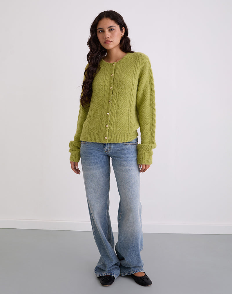 Image of Aceso Cardigan in Bright Chartreuse