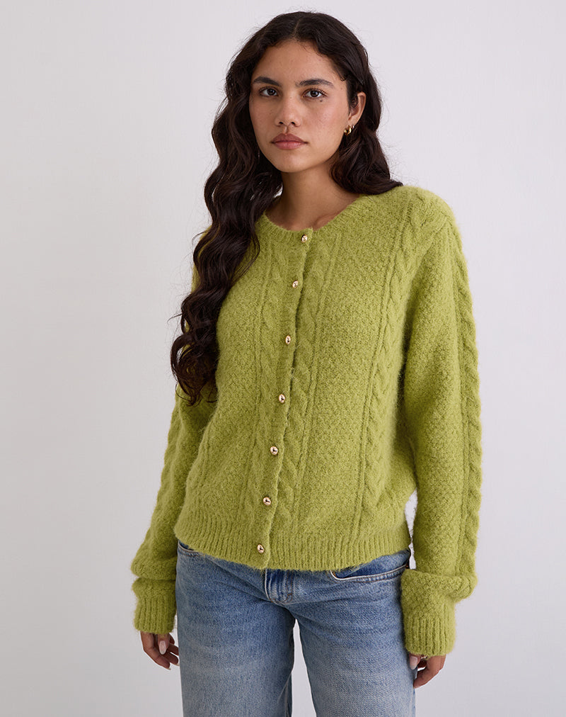 Image of Aceso Cardigan in Bright Chartreuse