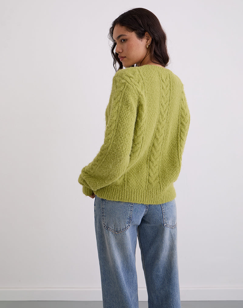 Image of Aceso Cardigan in Bright Chartreuse