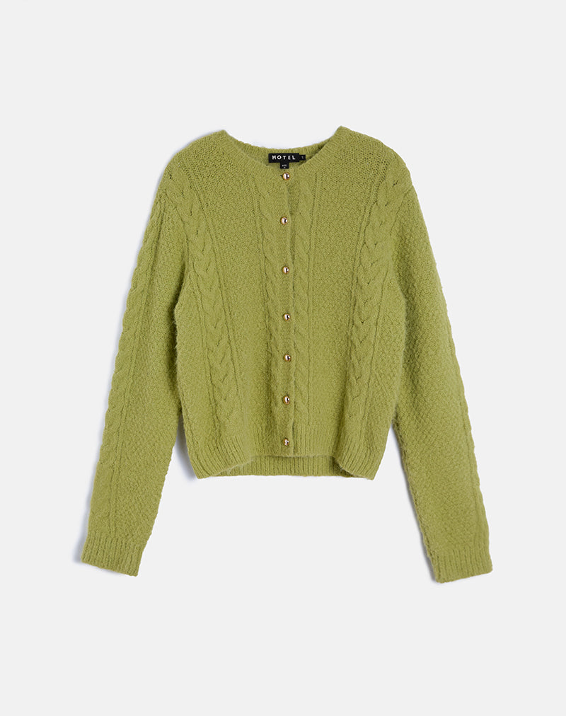 Image of Aceso Cardigan in Bright Chartreuse