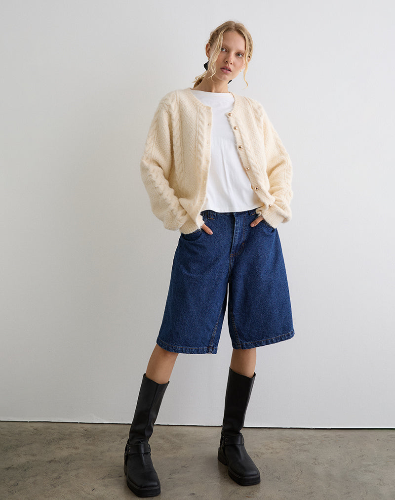 Image of Aceso Cardigan in Brush Knit Ivory