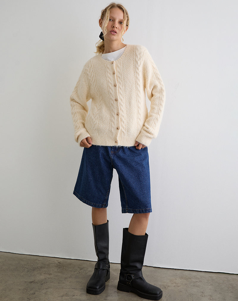 Image of Aceso Cardigan in Brush Knit Ivory