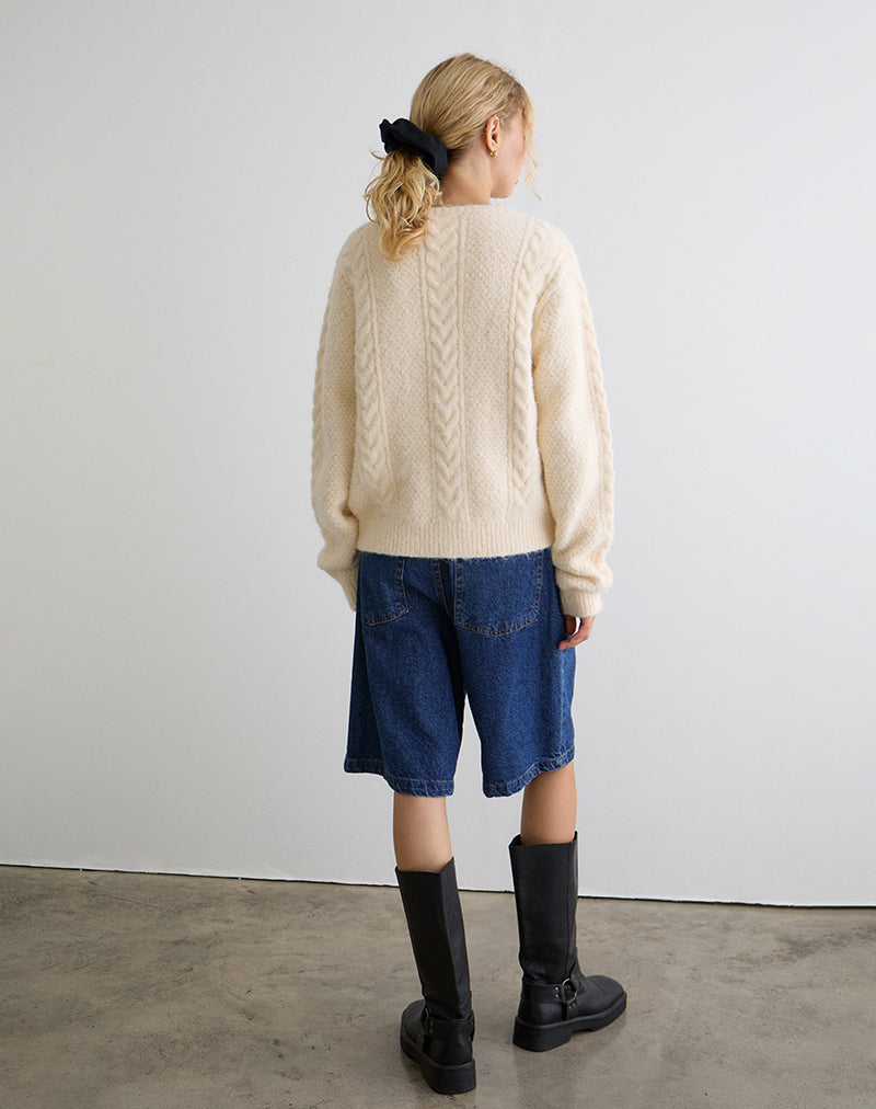 Image of Aceso Cardigan in Brush Knit Ivory