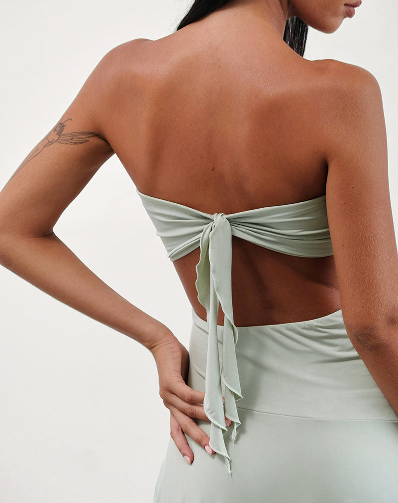 Akira Bandeau Midi Dress in Slinky Sage Akira Bandeau Midi Dress in Slinky Sage
