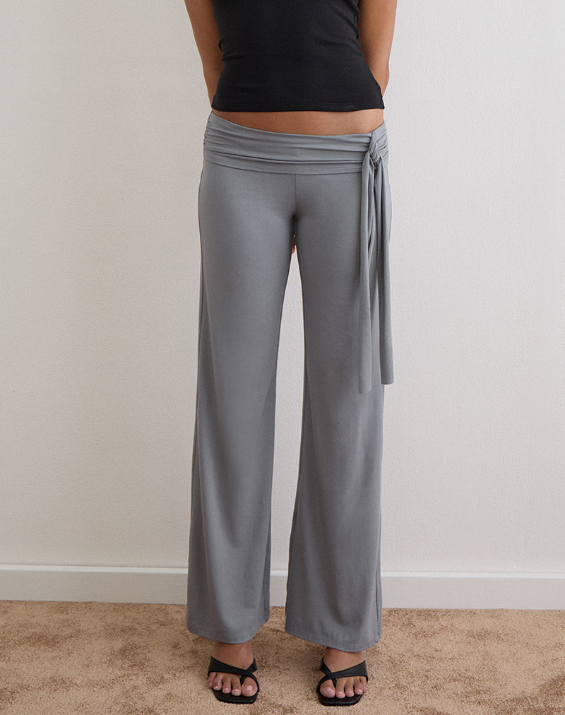 Image of Esitaya Drape Trouser in Rayon Jersey Grey