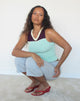 Image of Alba Top in Aqua and Fig with Lemon Binding