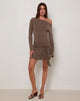 Image of Aleida Belted Mini Dress in Cupro Mink