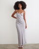 Image of Alenya Maxi Dress in Chiffon Monochrome Silver Grey Polka