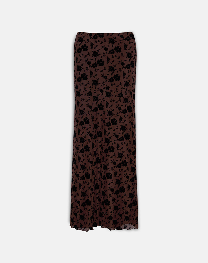 Image of Alfreda Maxi Skirt in Garden Floral Brown